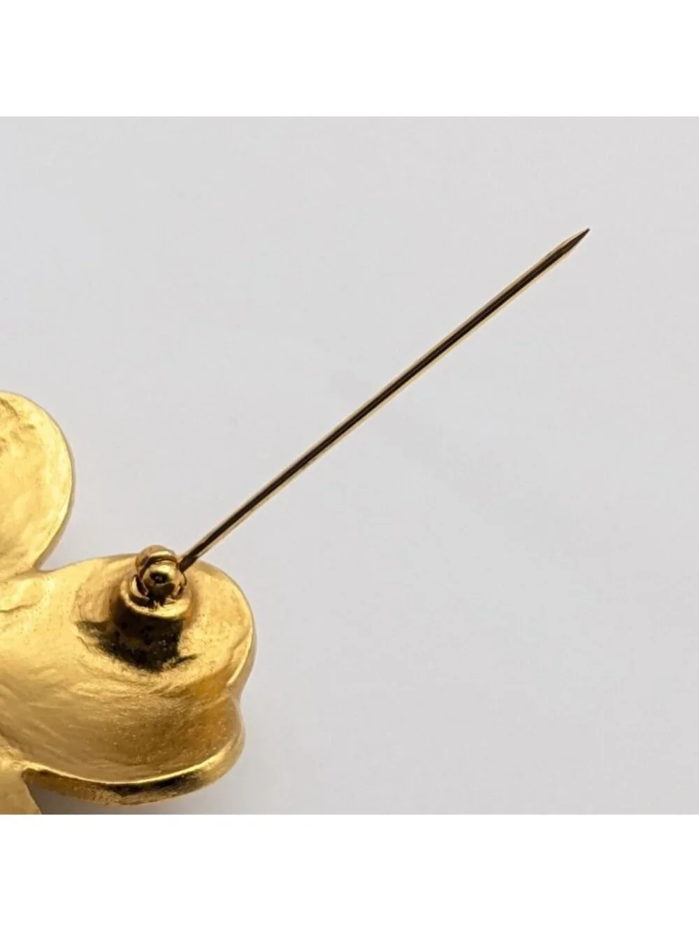Chanel Brooch CC Logo Clover Gold Vintage
